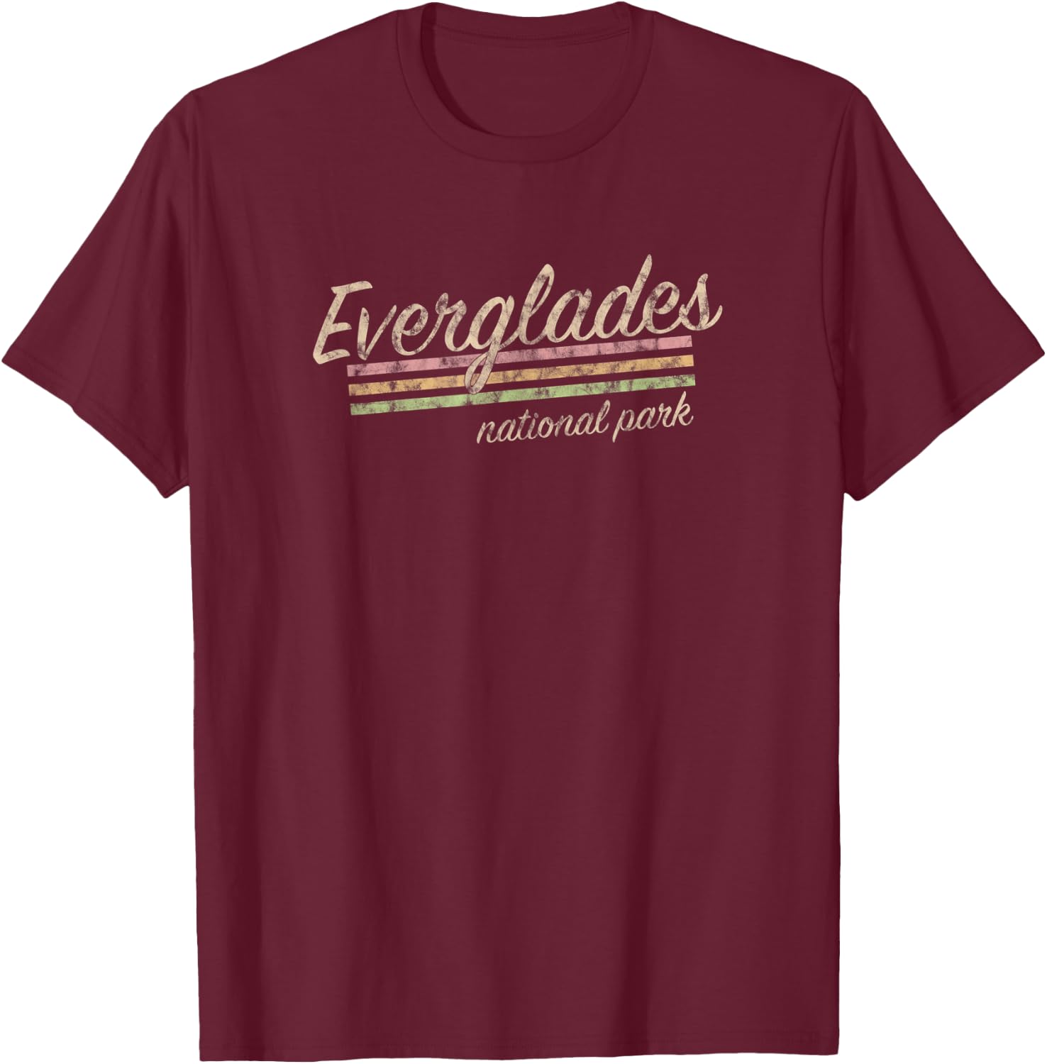 Everglades National Park Retro Vintage T-Shirt - T-Shirt | Maroon