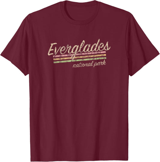 Everglades National Park Retro Vintage T-Shirt - T-Shirt | Maroon