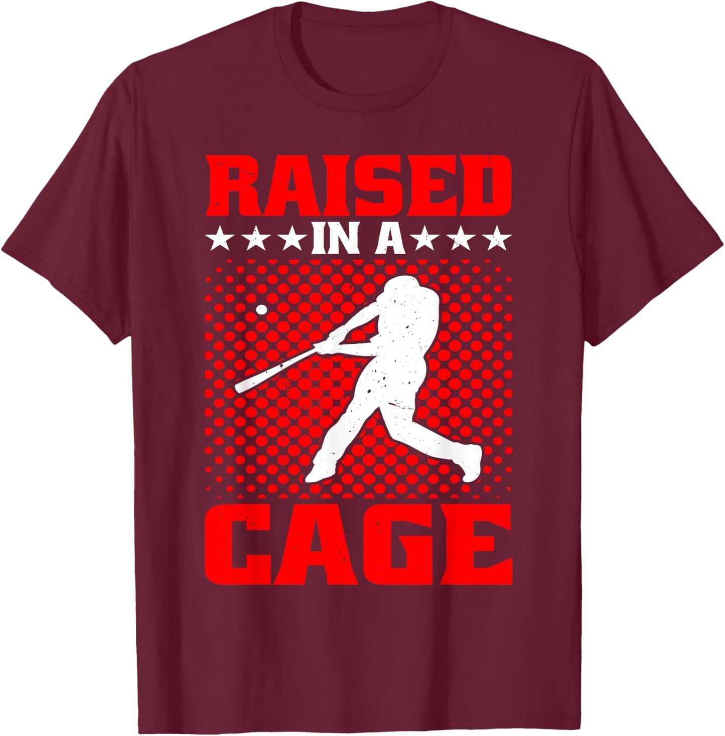 Raised In A Cage T-Shirt - T-Shirt | Maroon