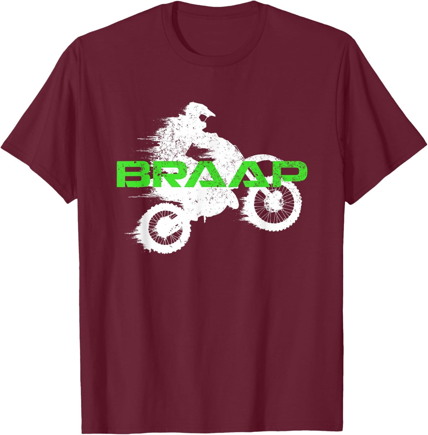 Dirt Bike Braaap Shirt, Youth Motorcross, Kids Dirt Bike T-Shirt - T-Shirt | Maroon