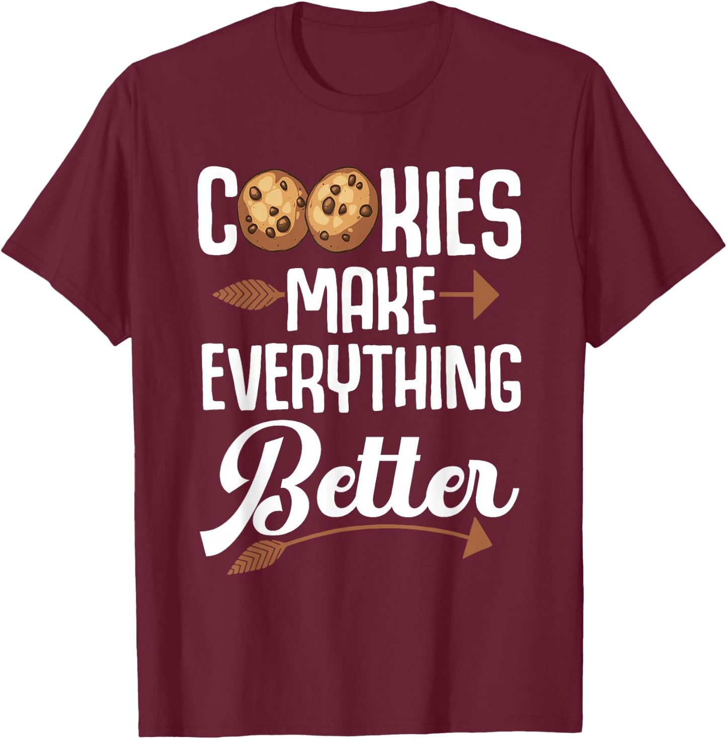 Funny Cookie Lover Art For Kids Men Women Pastry Chef Bakers T-Shirt - T-Shirt | Maroon