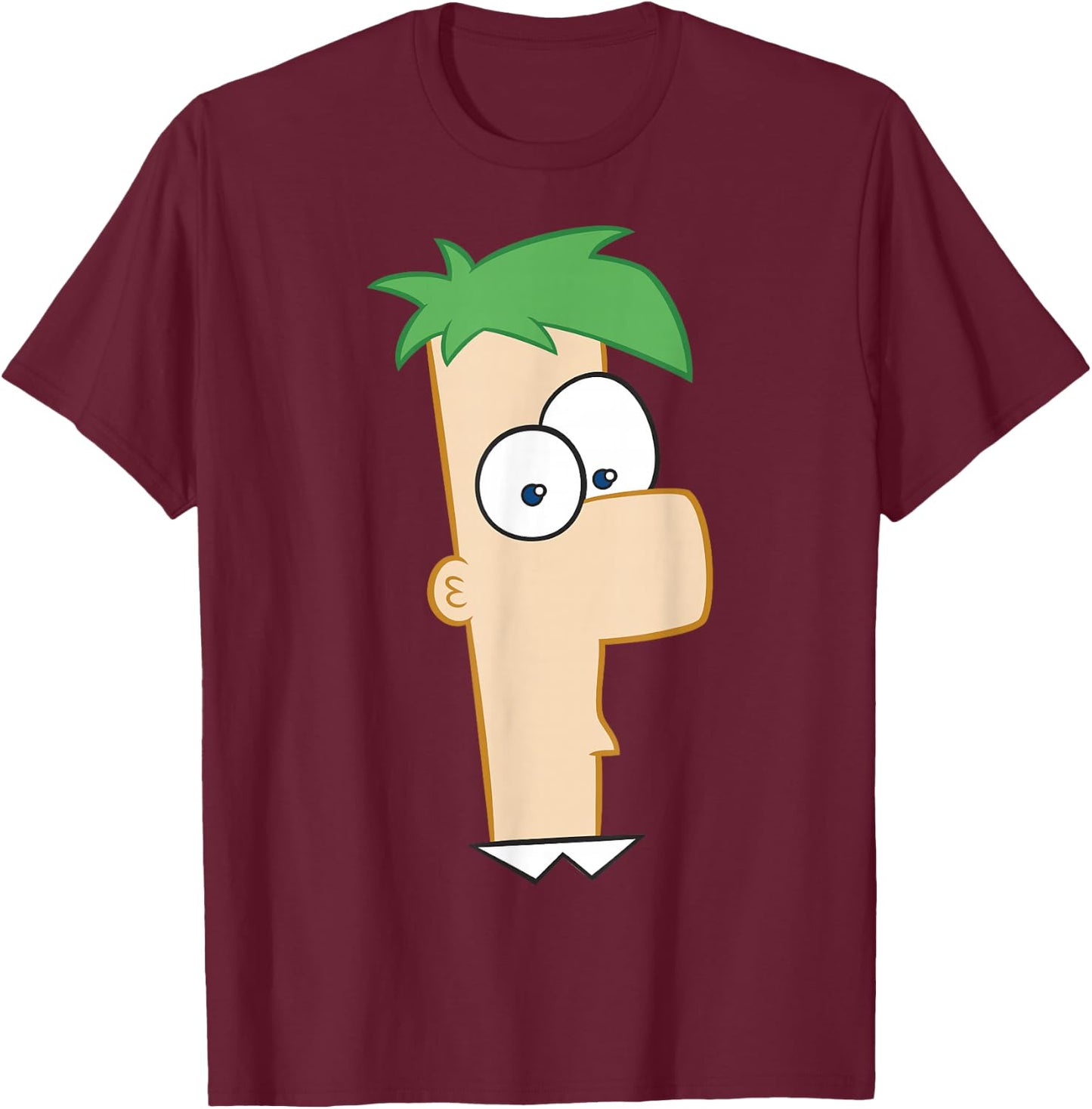 Disney Phineas And Ferb Large Ferb Face T-Shirt - T-Shirt | Maroon