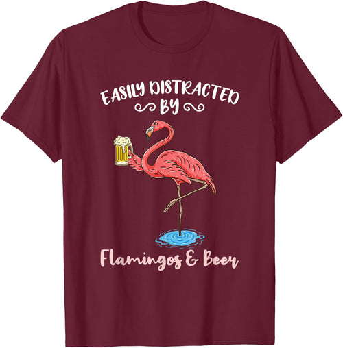 Easily Distracted By Flamingos And Beer