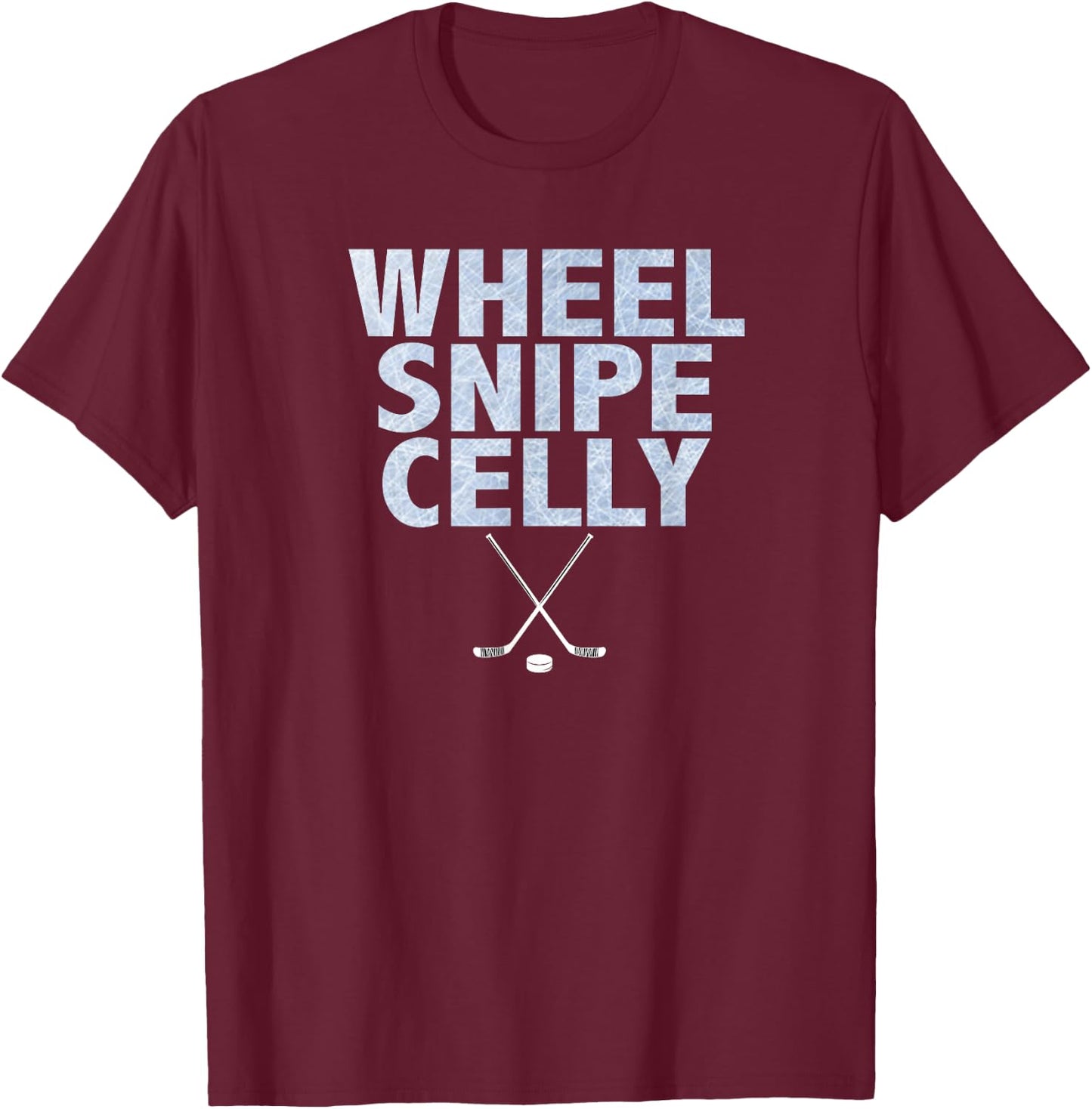 Wheel Snipe Celly Boys Hockey T-Shirt - T-Shirt | Maroon