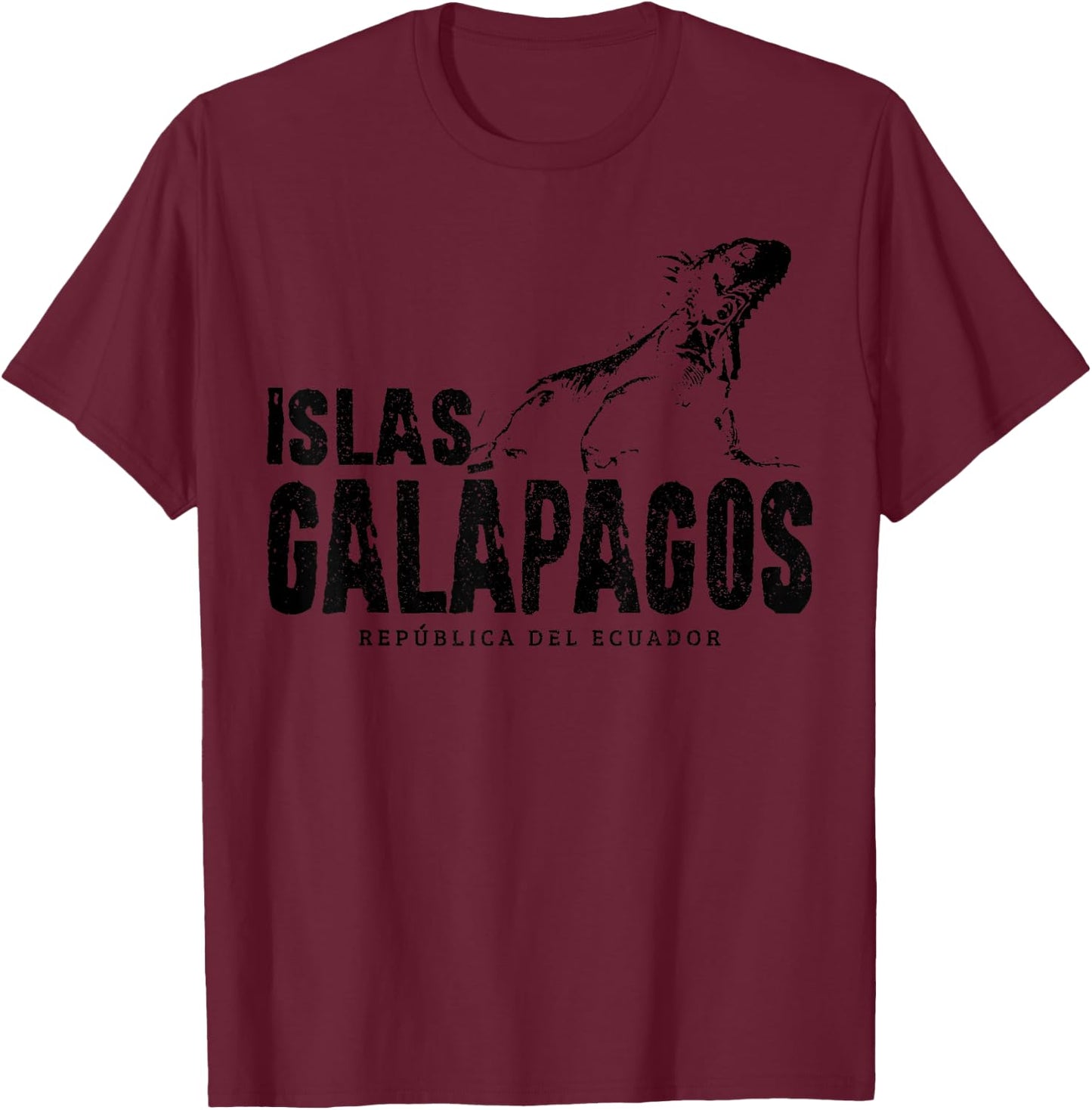 Galapagos Islands Islas Galapagos Iguana Ecuador T-Shirt - T-Shirt | Maroon