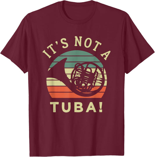 Funny French Horn Retro Design for Musicians T-Shirt - T-Shirt | Maroon