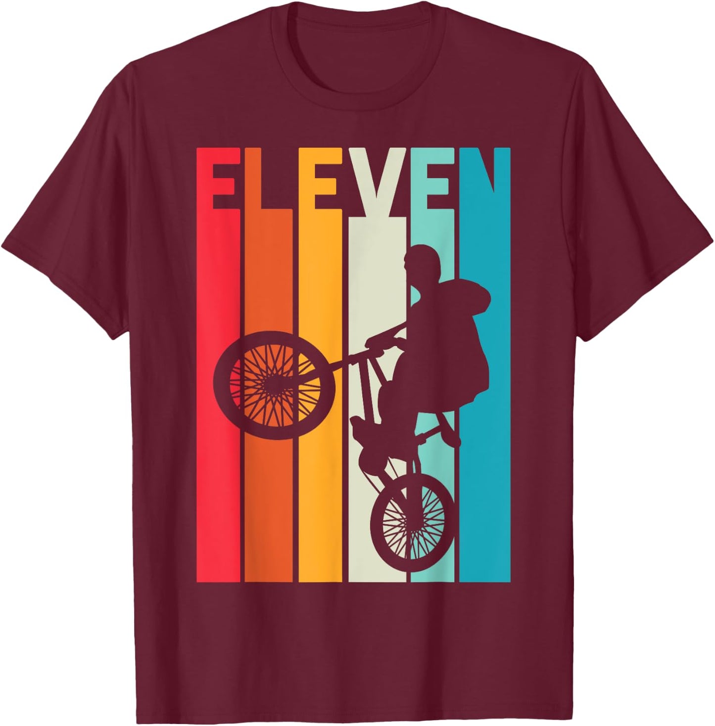 11 Year Old BMX Birthday Gift Party Boys Dirt Biking 11th T-Shirt - T-Shirt | Maroon