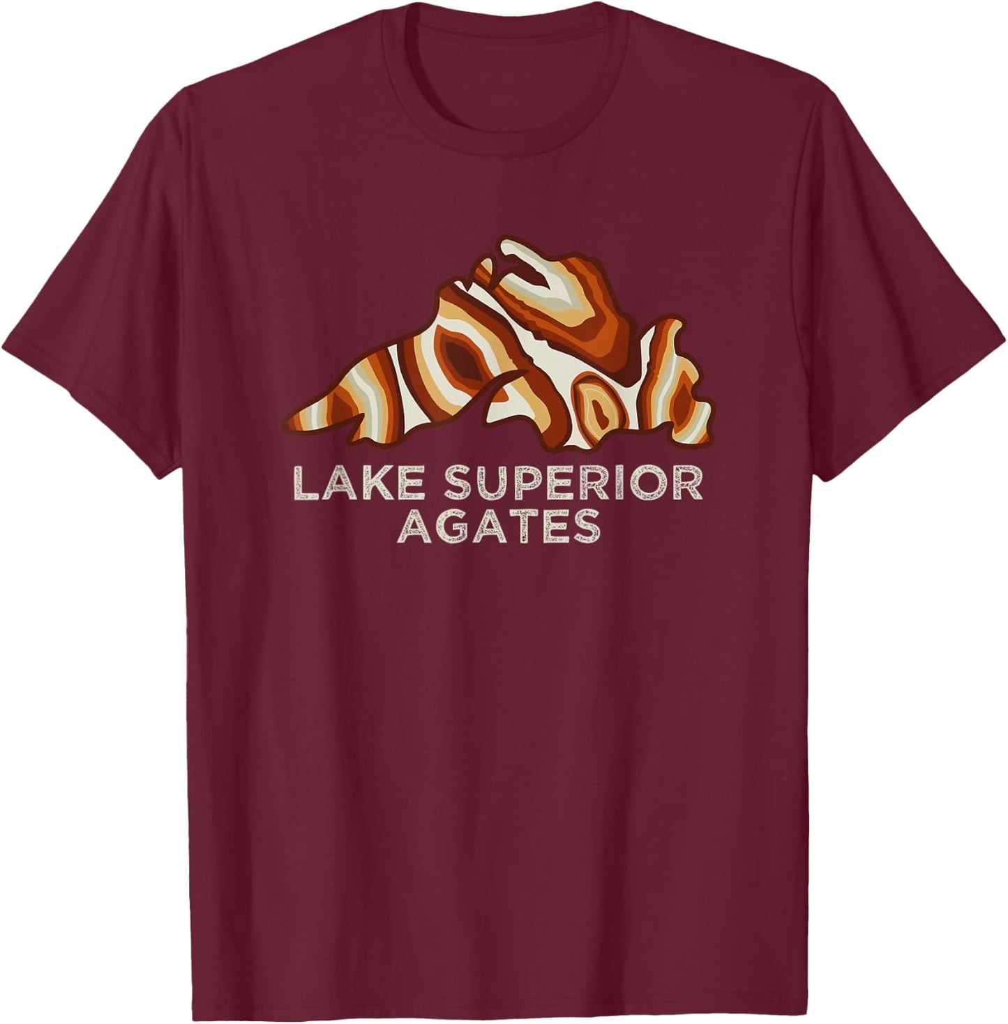 Rockhound Lake Superior Agates Rock Collector Agate Hunting T-Shirt - T-Shirt | Maroon
