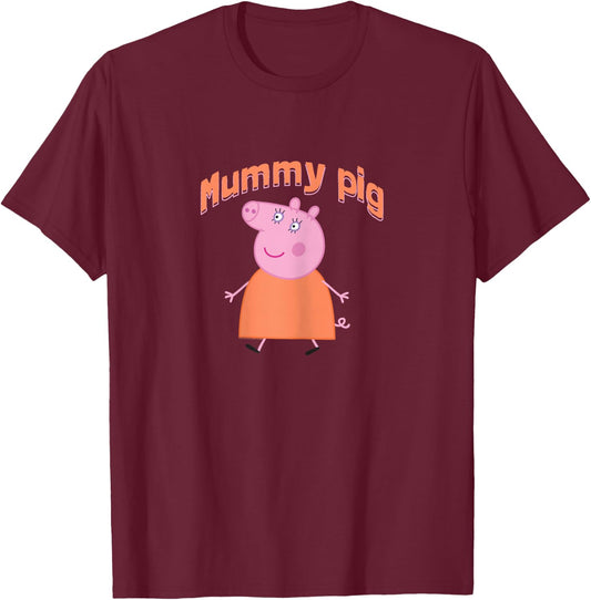 Peppa Pig Mother's Day Mummy Pig Portrait T-Shirt - T-Shirt | Maroon