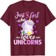 Cute Unicorn Lover Gifts - Just a Girl Who Loves Unicorns T-Shirt - T-Shirt | Maroon