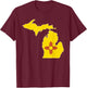 MICHIGAN STATE MAP NEW MEXICO NM Flag Roots Men Women Gift T-Shirt - T-Shirt | Maroon