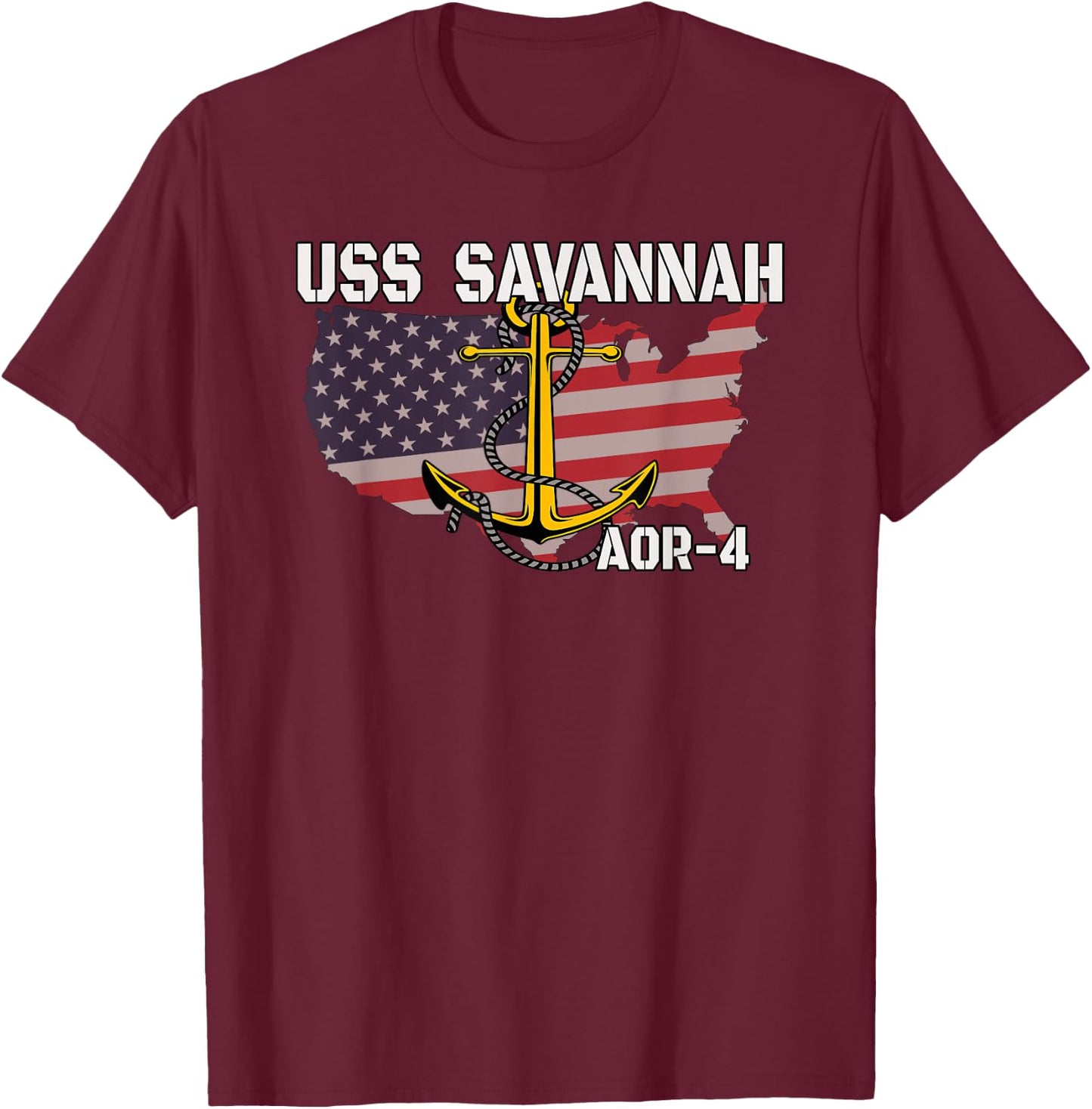 USS Savannah AOR-4 Replenishment Oiler Ship Veterans Day Dad T-Shirt - T-Shirt | Maroon