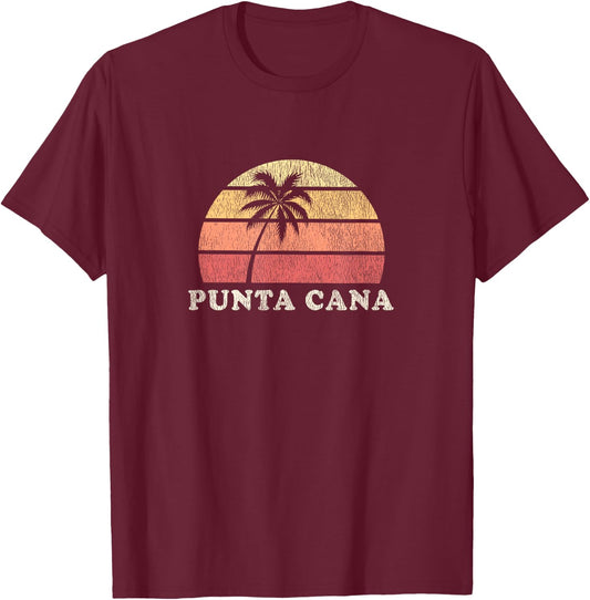Punta Cana Vintage 70s Retro Throwback Design T-Shirt - T-Shirt | Maroon