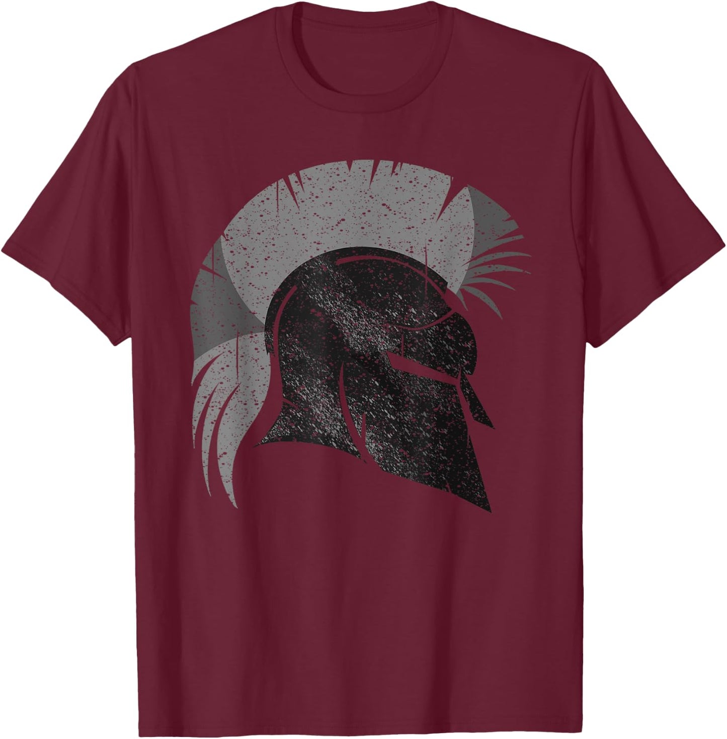 Funny Spartan Greek Helmet Gift | Cute Gladiator Men Women T-Shirt - T-Shirt | Maroon