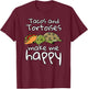 Tacos And Tortoises Make Me Happy Funny Pet T-Shirt - T-Shirt | Maroon