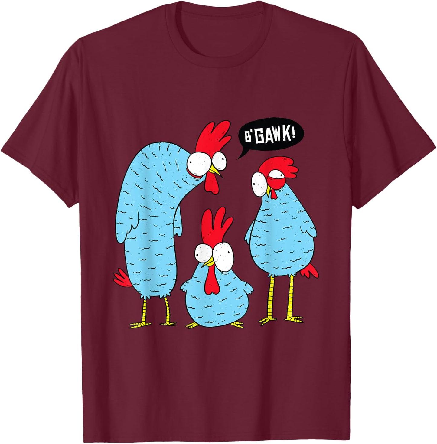 Crazy Funny Chickens - Loves Chickens T-Shirt - T-Shirt | Maroon