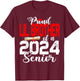 Proud Lil Brother Of A Class Of 2024 Senior Graduation 24 T-Shirt - T-Shirt | Maroon