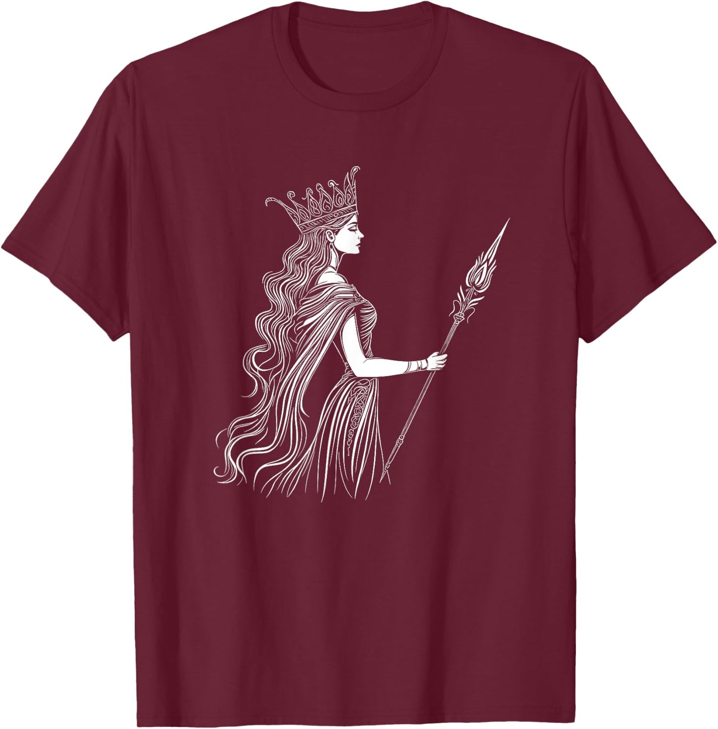 Greek Mythology God And Goddess Theme Designs Hera Ancient Greek Goddess Design Black Classic Fit Short Sleeve T-Shirt - T-Shirt | Maroon