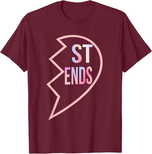BFF 1 Heart in 2 Best Friends Matching 2nd Part T-Shirt - T-Shirt | Maroon
