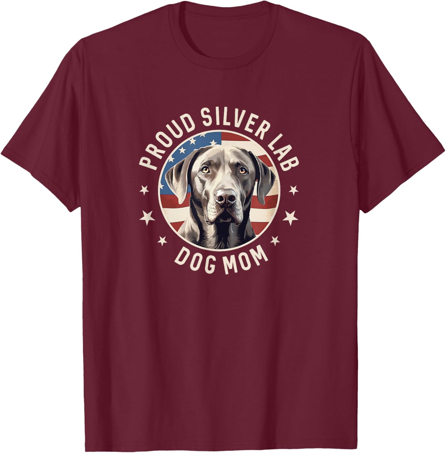 Proud Silver Labrador Retriever Dog Mom Women T-Shirt - T-Shirt | Maroon