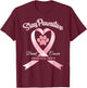 Pink Ribbon Dog Shirt Breast Cancer Stay Pawsitive Gift T-Shirt - T-Shirt | Maroon