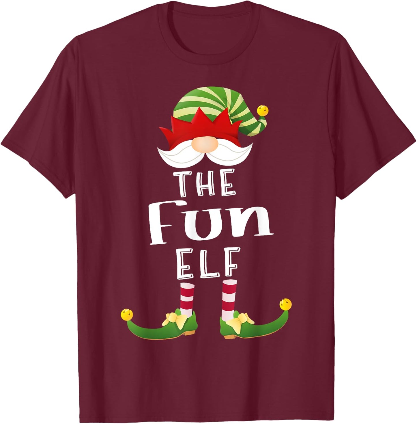Fun Elf Group Christmas Funny Pajama Party T-Shirt - T-Shirt | Maroon