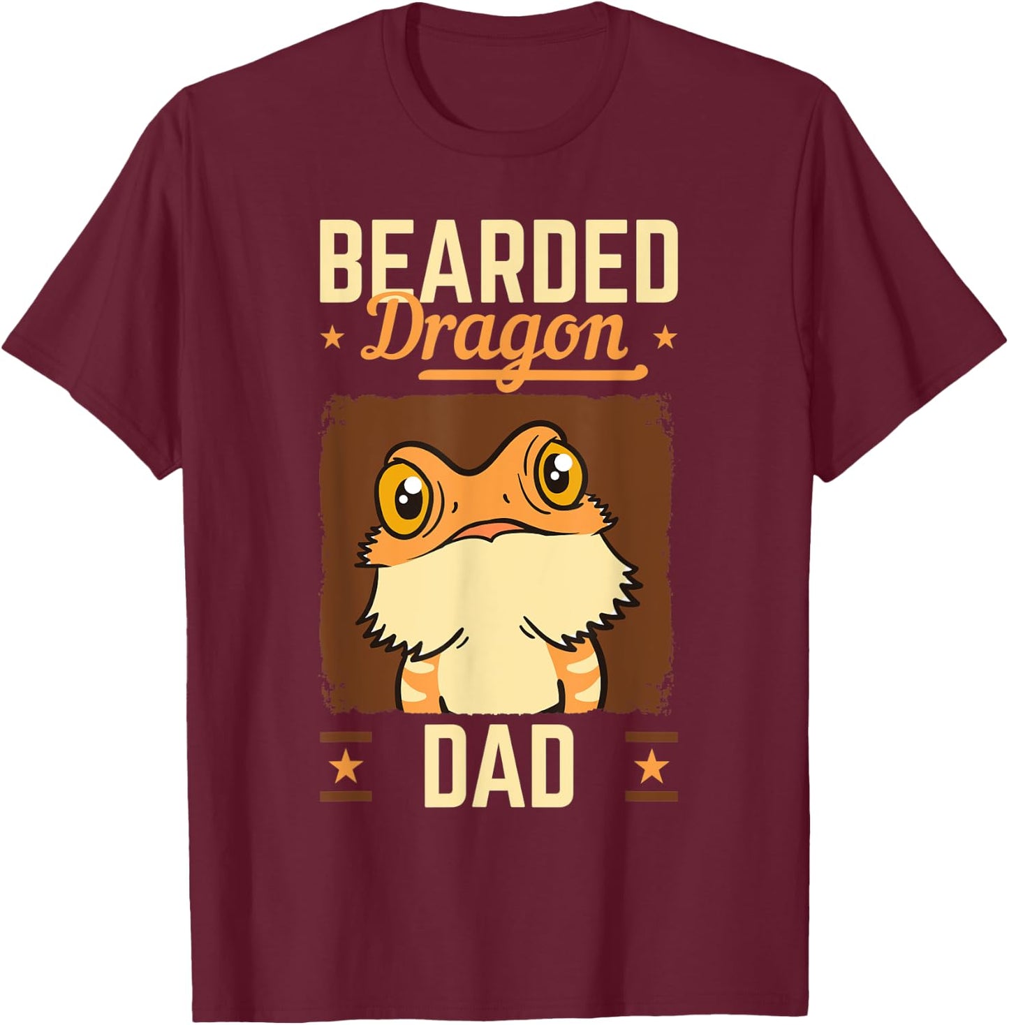 Bearded Dragon Dad Gecko Lizard Owner Reptile Lover Gift T-Shirt - T-Shirt | Maroon