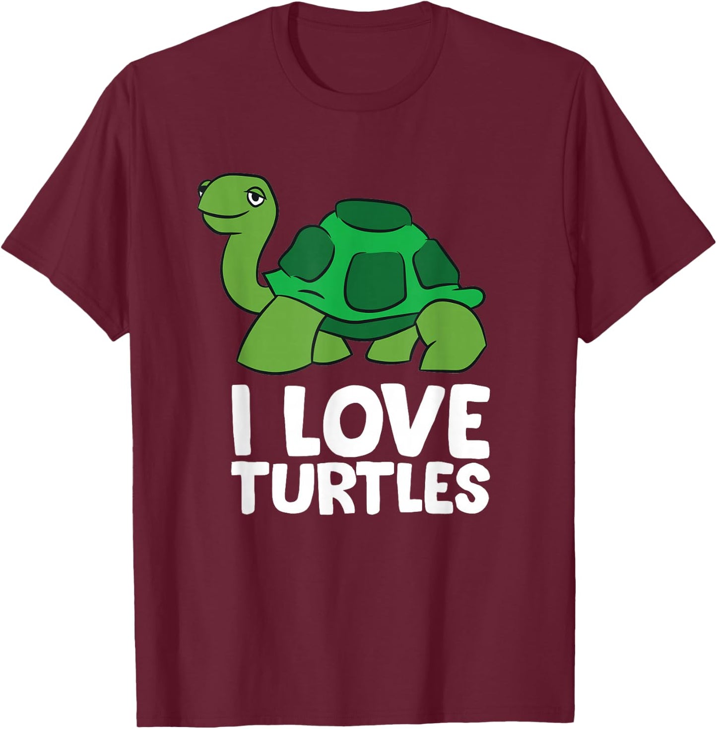 Love Sea Turtles I Love Turtles T-Shirt - T-Shirt | Maroon