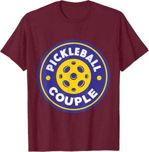 Matching Pickleball Couple Funny Pickleball Player Sport T-Shirt - T-Shirt | Maroon