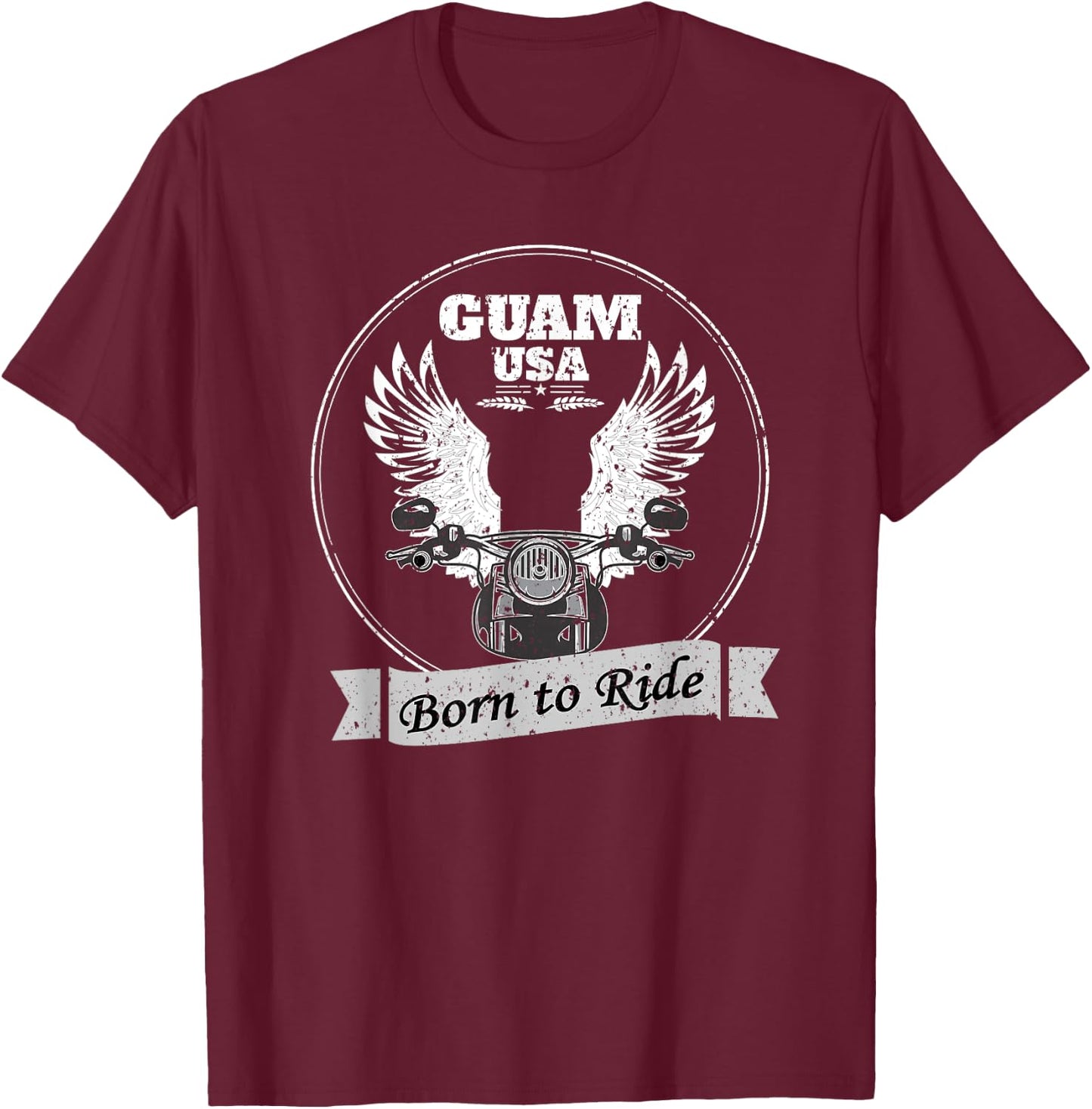 Cool Guam USA Motorcycle Biker T-Shirt - T-Shirt | Maroon