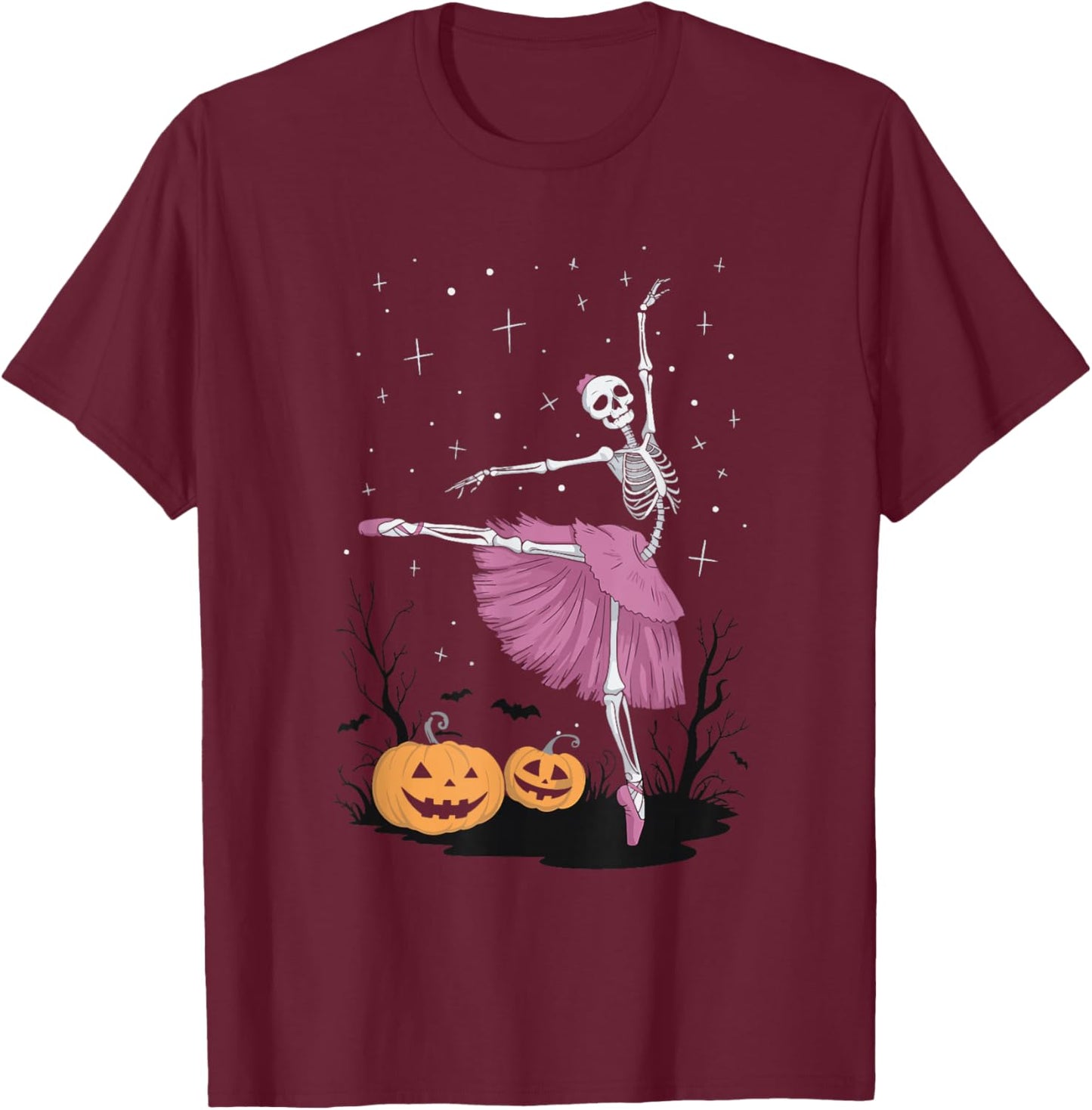Skeleton Ballet T-Shirt - T-Shirt | Maroon