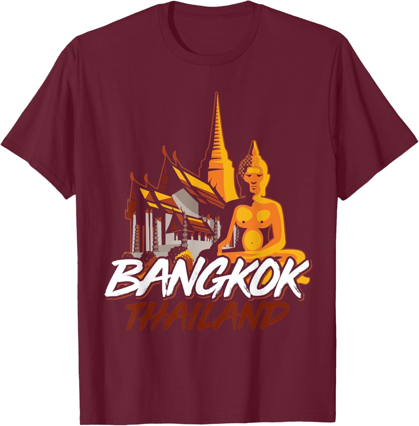 Proud Thai Flag Bangkok Travel Phuket Chiang Mai Thailand T-Shirt - T-Shirt | Maroon
