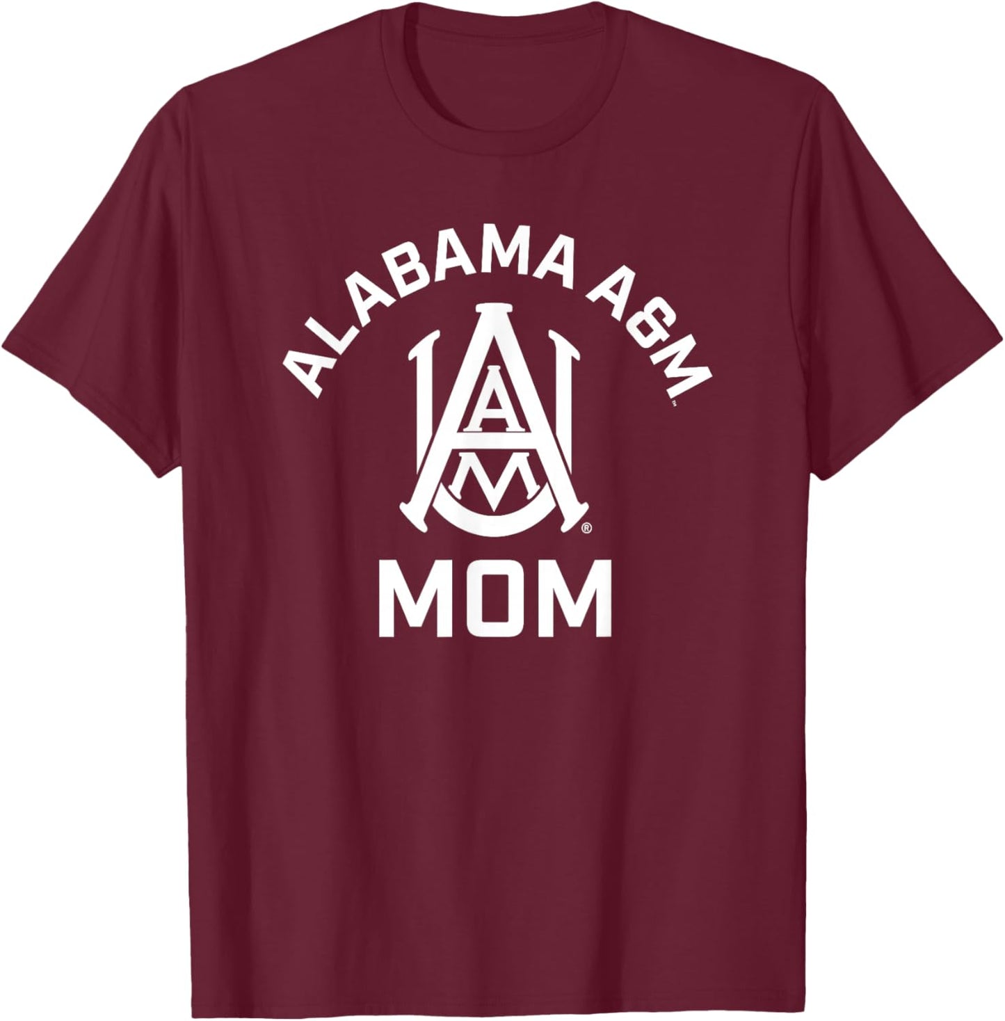 Alabama A&M University Bulldogs Arched Mom T-Shirt - T-Shirt | Maroon
