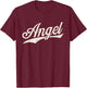 Angel Name, Retro Vintage Angel Given Name Distressed T-Shirt - T-Shirt | Maroon
