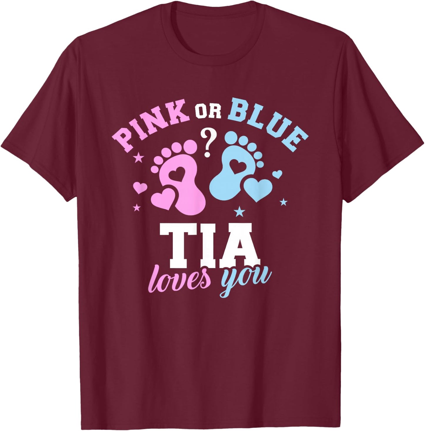 Gender reveal tia aunt T-Shirt - T-Shirt | Maroon