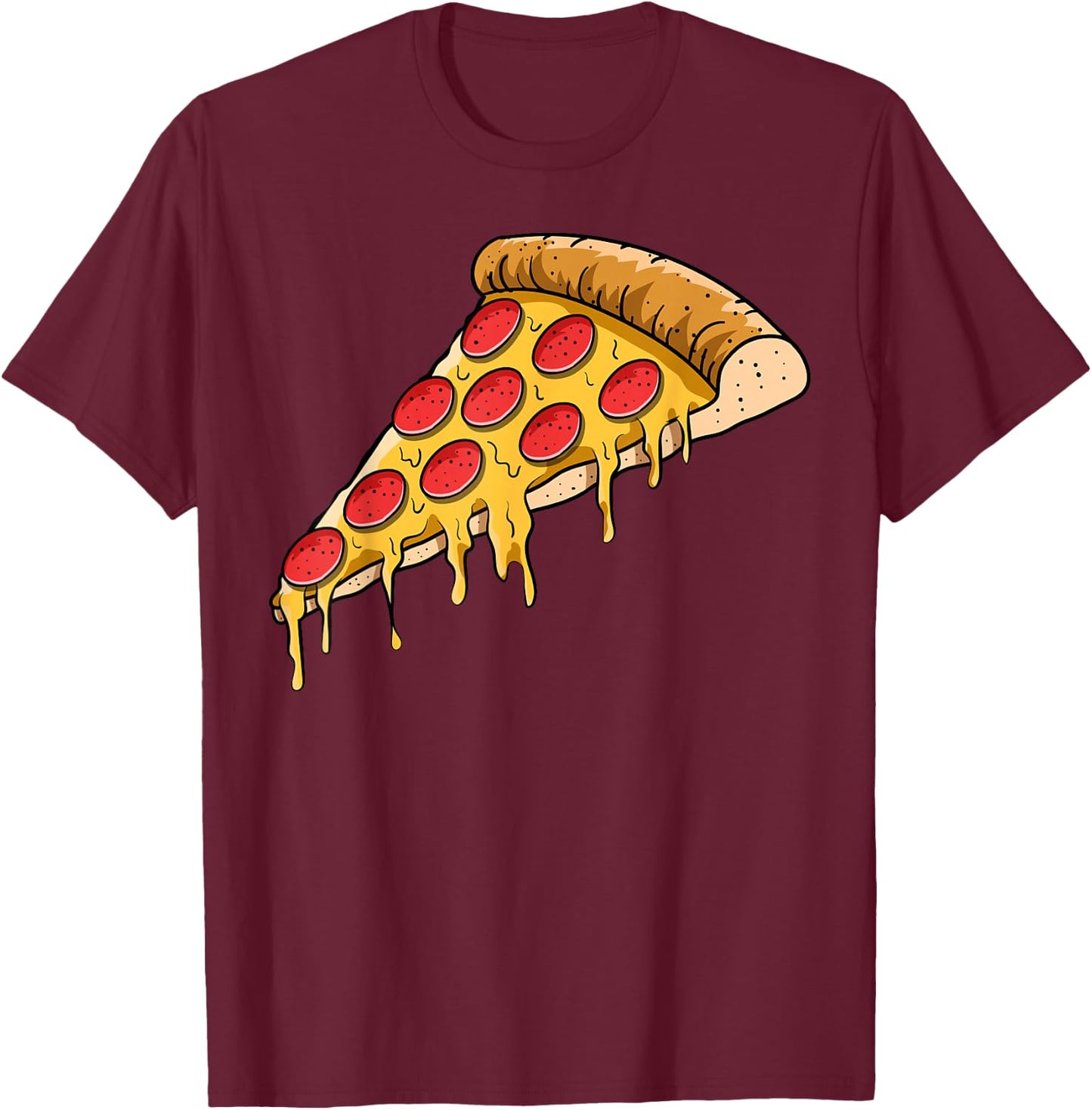 Pizza Slice Crust Neapolitan Deep-Dish Pizzeria Pizzaiolo T-Shirt - T-Shirt | Maroon