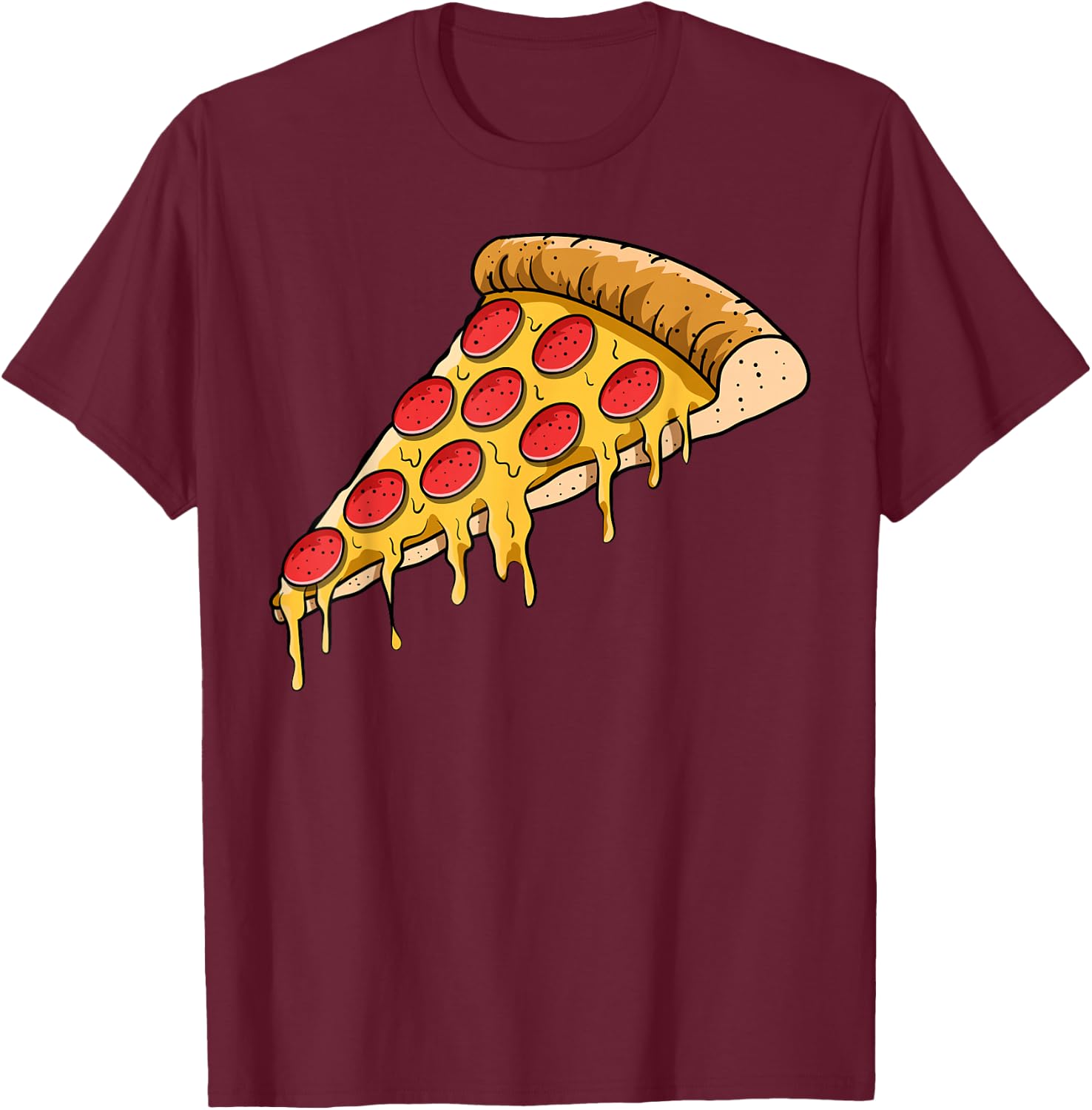 Pizza Slice Crust Neapolitan Deep-Dish Pizzeria Pizzaiolo T-Shirt - T-Shirt | Maroon