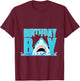 Kids Blue Shark Birthday Party Shark Bite Birthday Boy T-Shirt - T-Shirt | Maroon