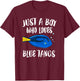 Just A Boy Who Loves Blue Tangs Fish T-Shirt - T-Shirt | Maroon