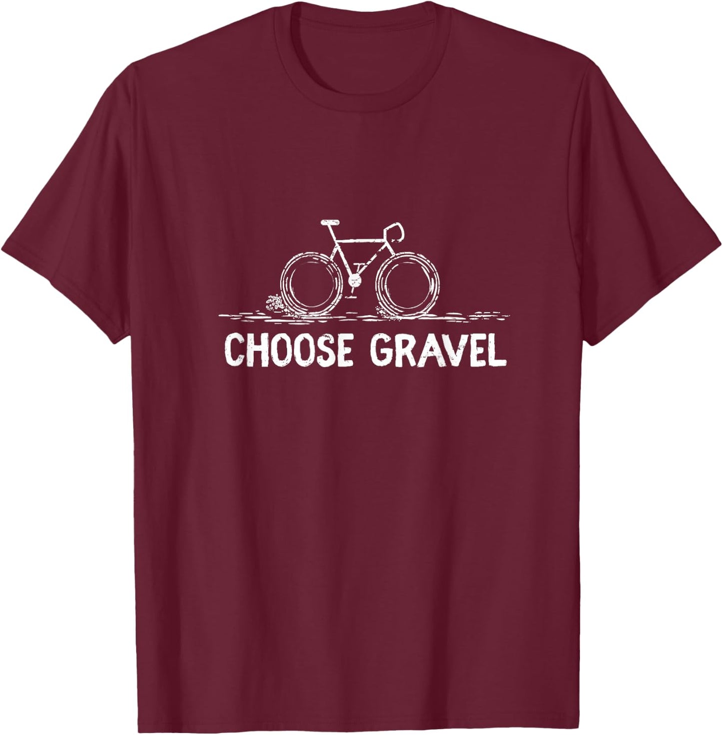 Gravel Grind Bike Cycling T-Shirt - T-Shirt | Maroon
