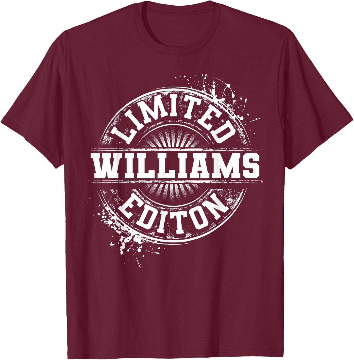 WILLIAMS Funny Surname Family Tree Birthday Reunion Gift T-Shirt - T-Shirt | Maroon