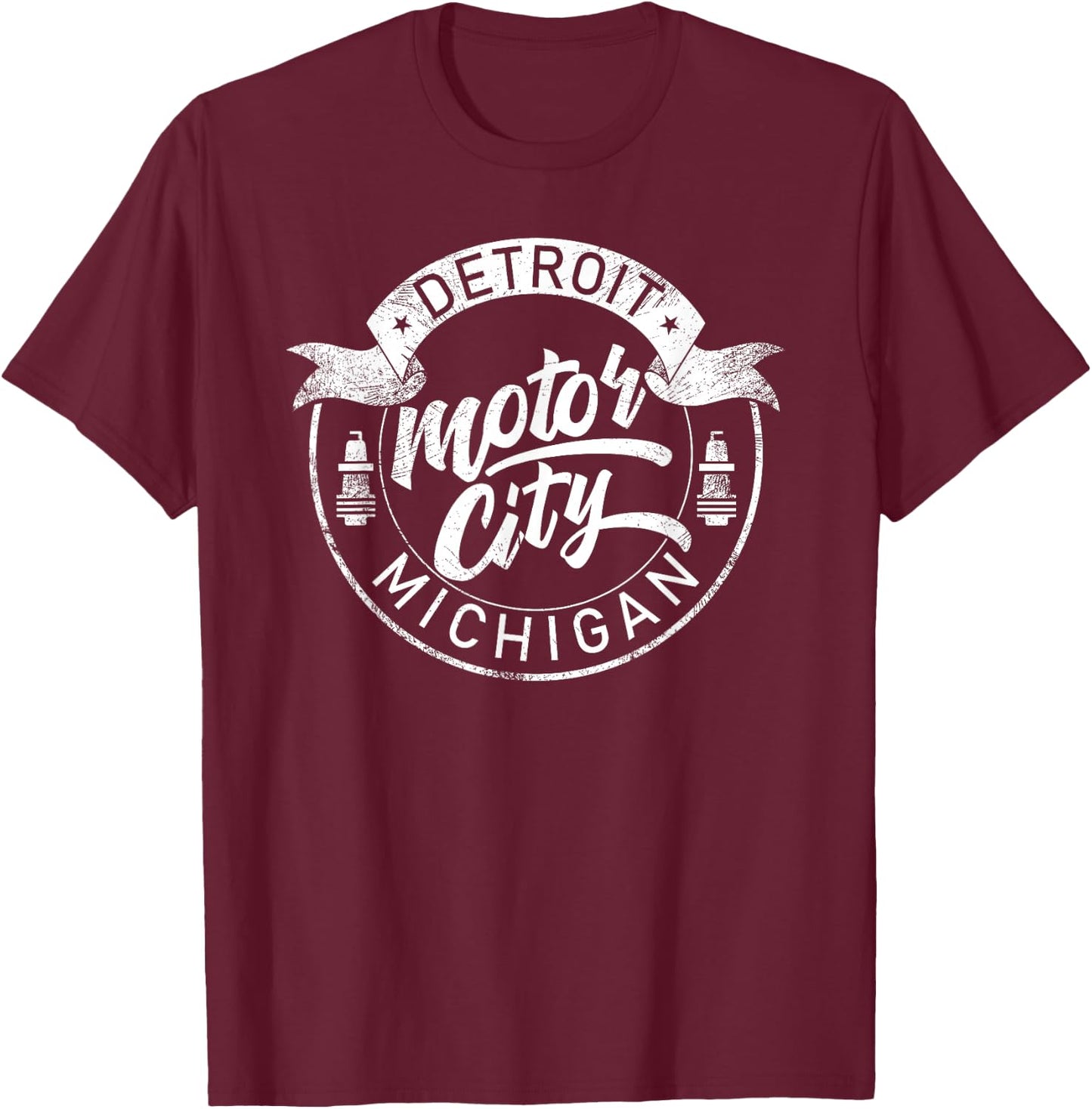 Classic Detroit Motor City Michigan Michiganians Pride Gift T-Shirt - T-Shirt | Maroon