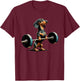 Dachshund Deadlift Weightlifing Fitness Workout Gym Lover T-Shirt - T-Shirt | Maroon