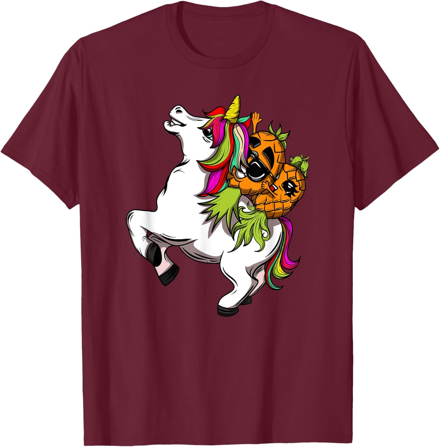 Swingers Couple Pineapple Swinging On A Unicorn Swinger T-Shirt - T-Shirt | Maroon