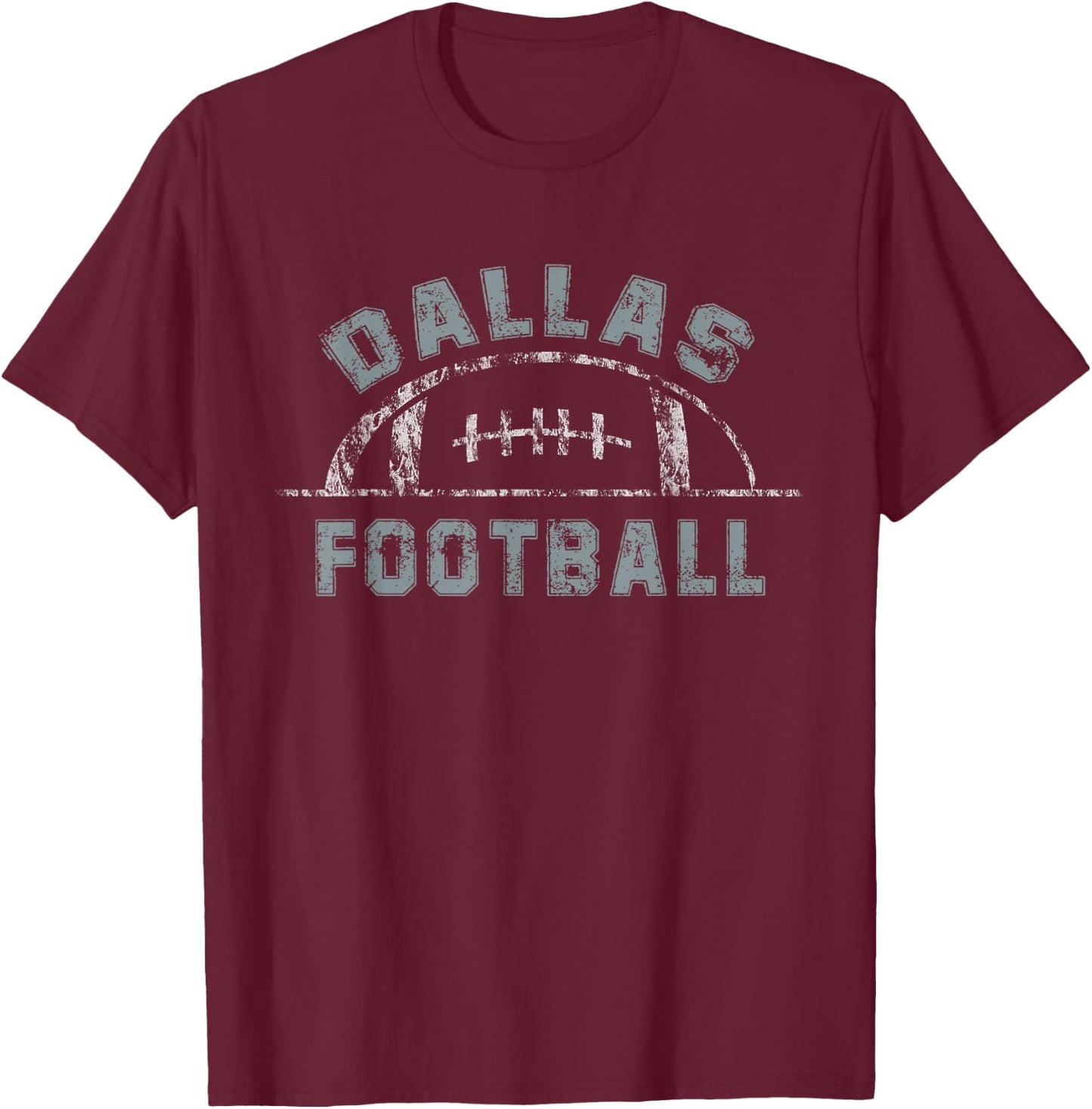 Dallas Football | End Zone Game Day Distressed Vintage T-Shirt - T-Shirt | Maroon