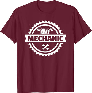 World's Best Mechanic T-Shirt - T-Shirt | Maroon