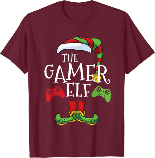 Gamer Elf Christmas Family Matching Funny I'm The Gaming Elf T-Shirt - T-Shirt | Maroon