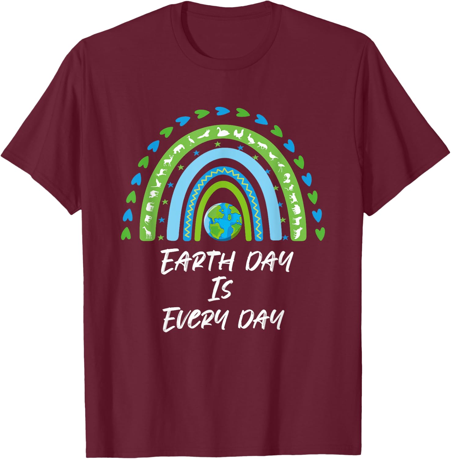 Every Day is Earth Day Planet Save Environment T-Shirt - T-Shirt | Maroon