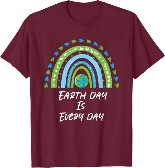 Every Day is Earth Day Planet Save Environment T-Shirt - T-Shirt | Maroon