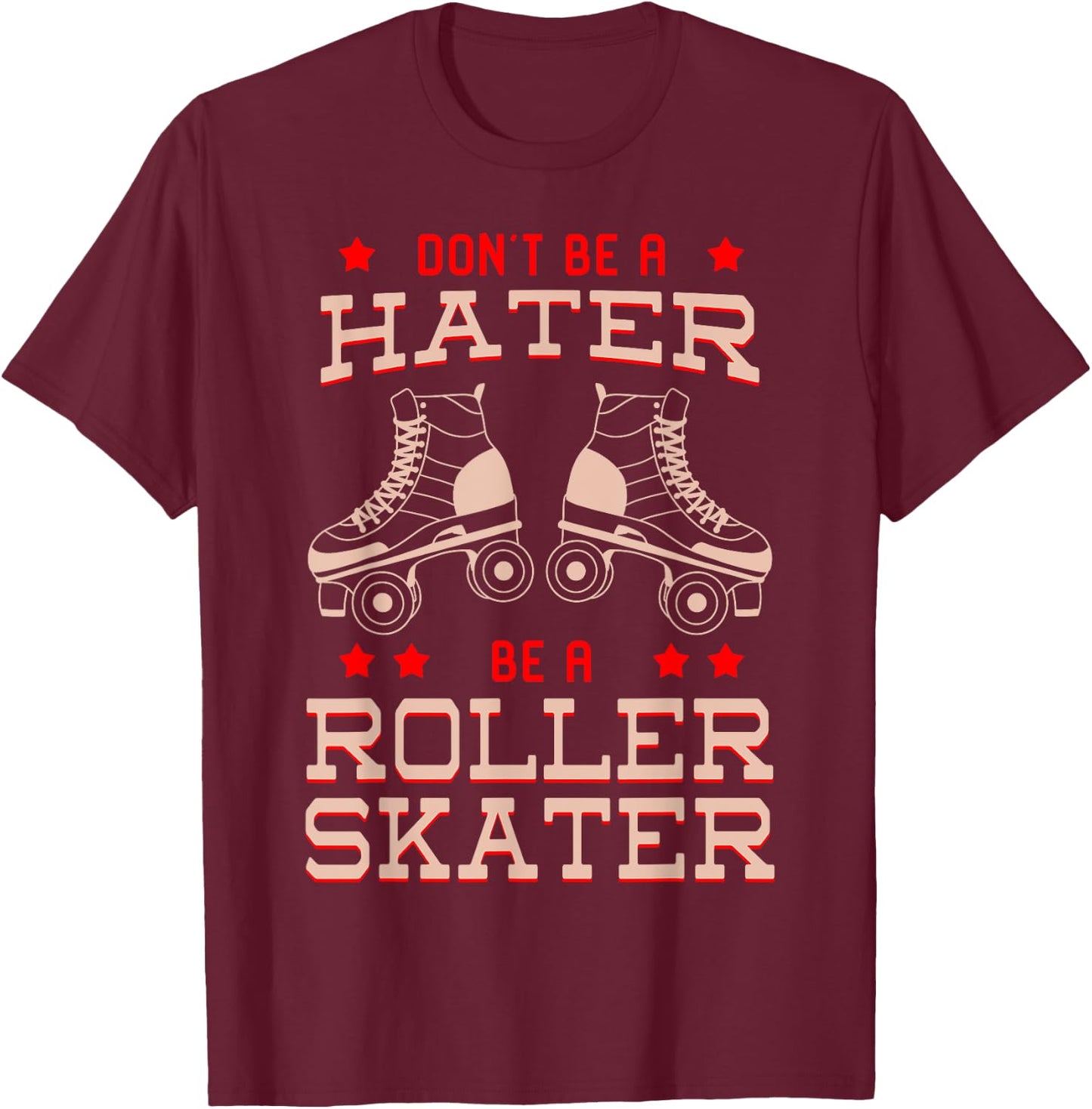 Roller Skater Derby Classic Vintage 70s 80s Disco Party Gift T-Shirt - T-Shirt | Maroon